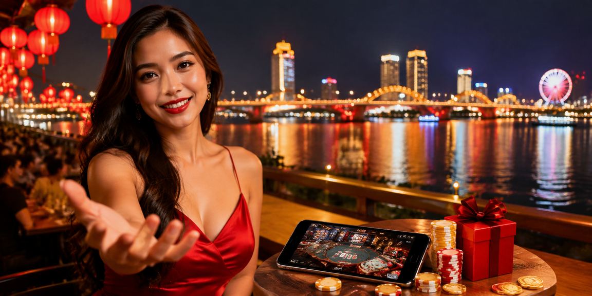 Chợ đêm Đà Nẵng về đêm với người dùng sử dụng điện thoại tham gia cá cược trực tuyến
